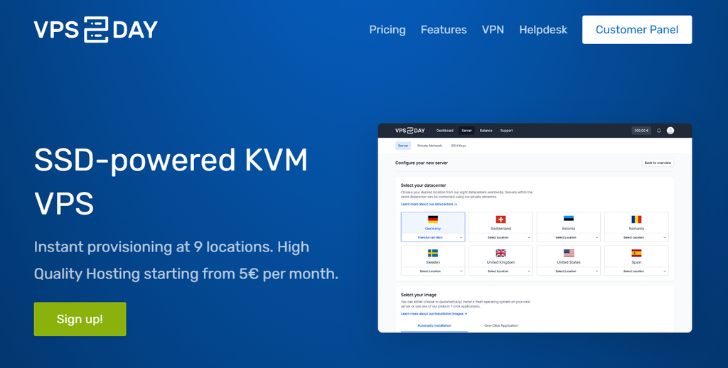 Página web de VPS2Day