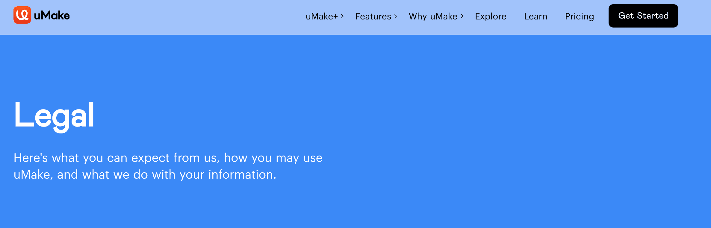 Sección legal de uMake