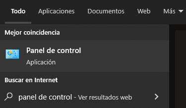 Panel de control de Windows
