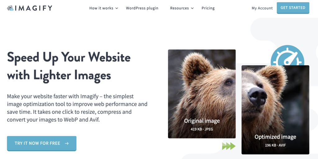 Sitio web de Imagify