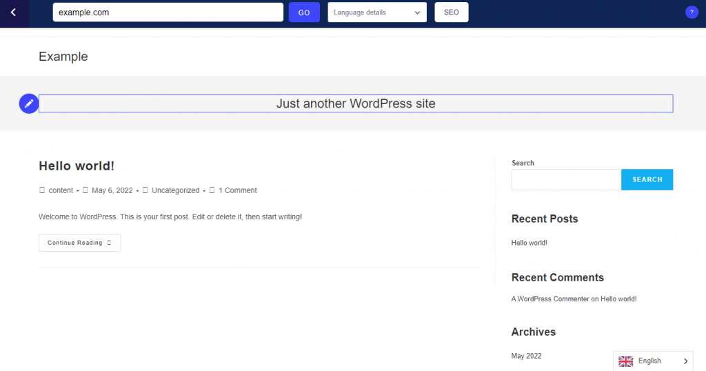 Ejemplo de uso de Weglot