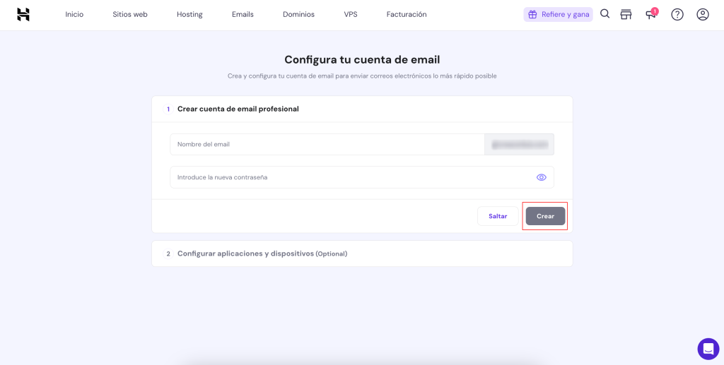 Configurar cuenta de correo en Hostinger