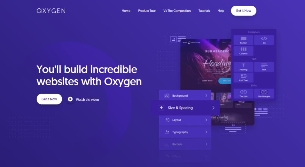 Page builder WordPress: Oxygen