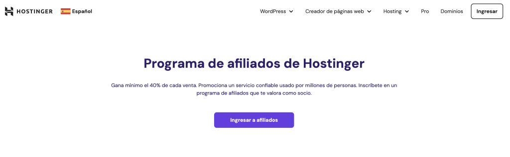 Programa de afiliación de Hostinger
