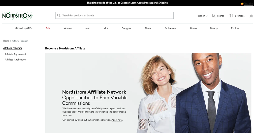 Sitio web de Norsdtrom