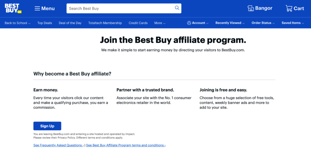 Sitio web de BestBuy