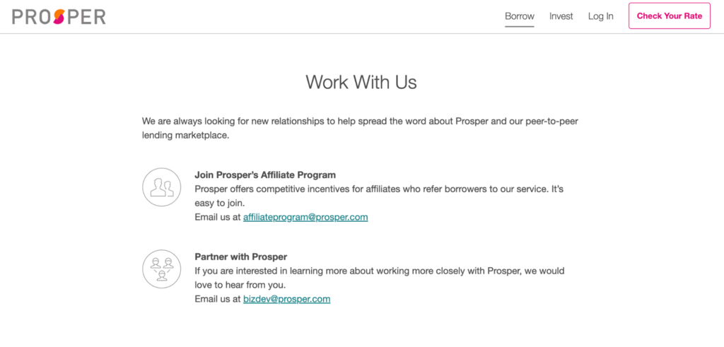 Sitio web de Prosper