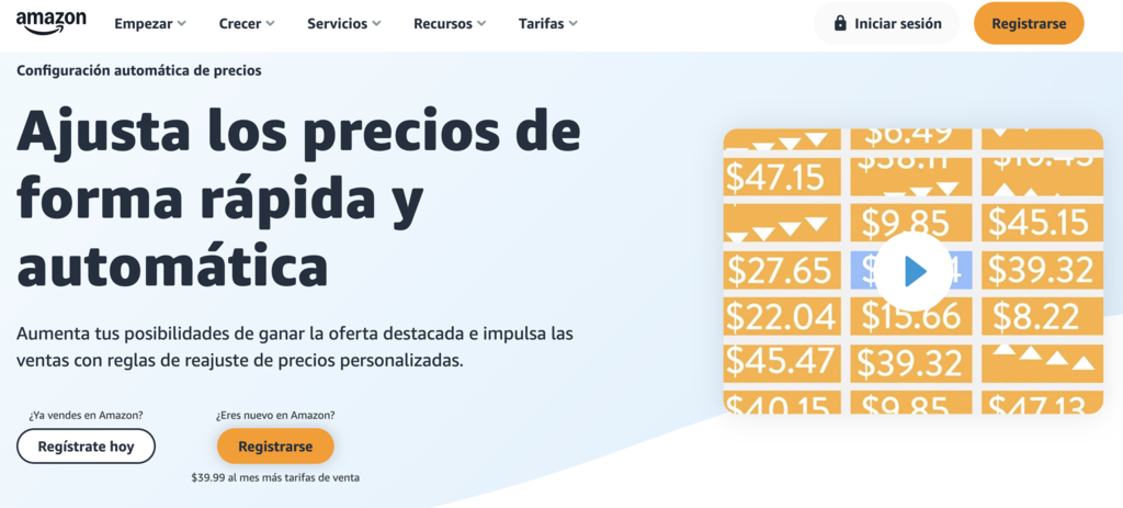 Sitio web de Amazon Automate pricing
