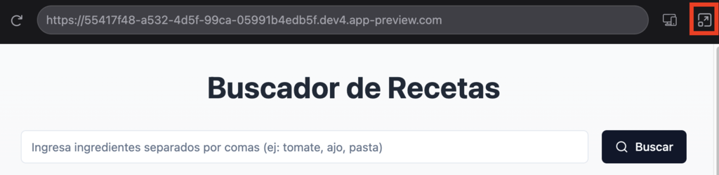 Botón de vista completa en Hostinger Horizons