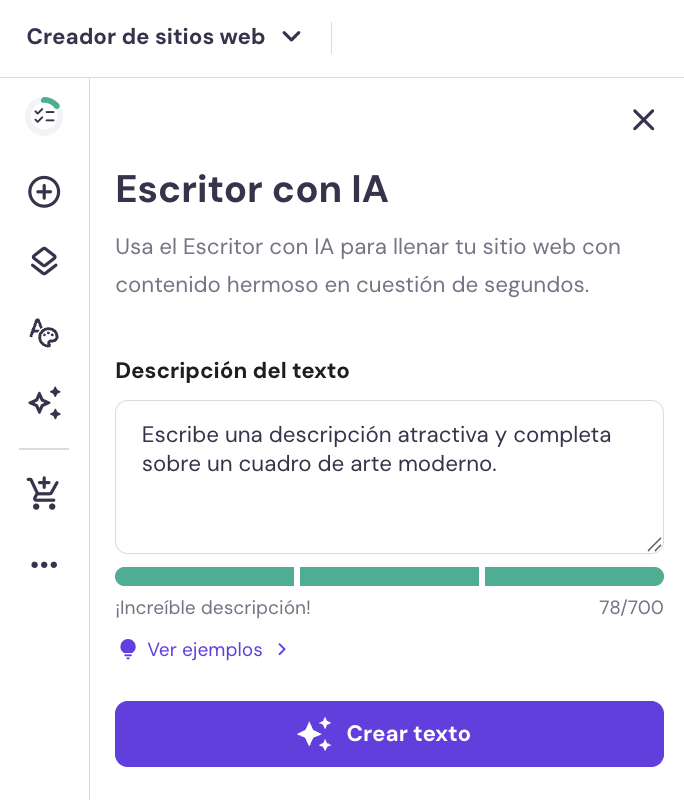 Escritor con IA de Hostinger