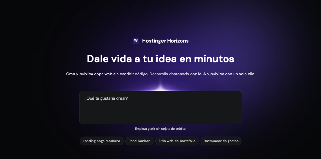 Página web de Hostinger Horizons