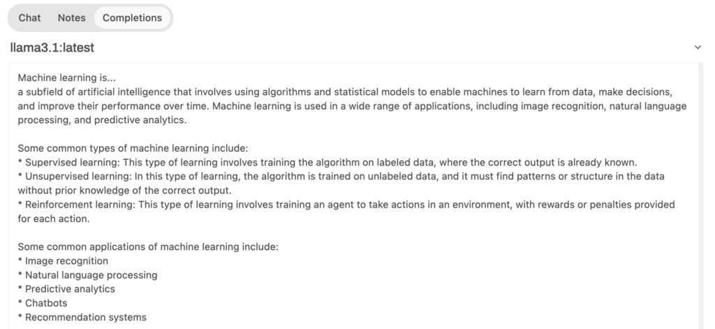 Pestaña completion de WebUI