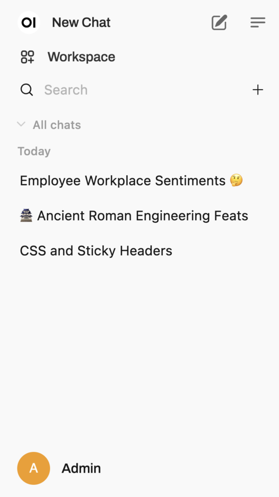 Barra lateral de WebUI