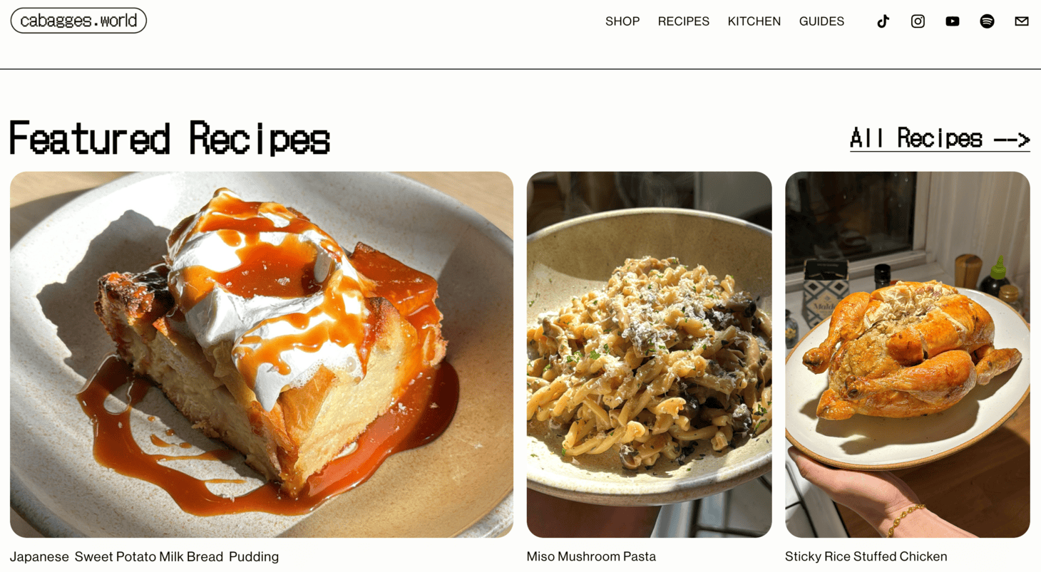 Sitio web de cabbages world