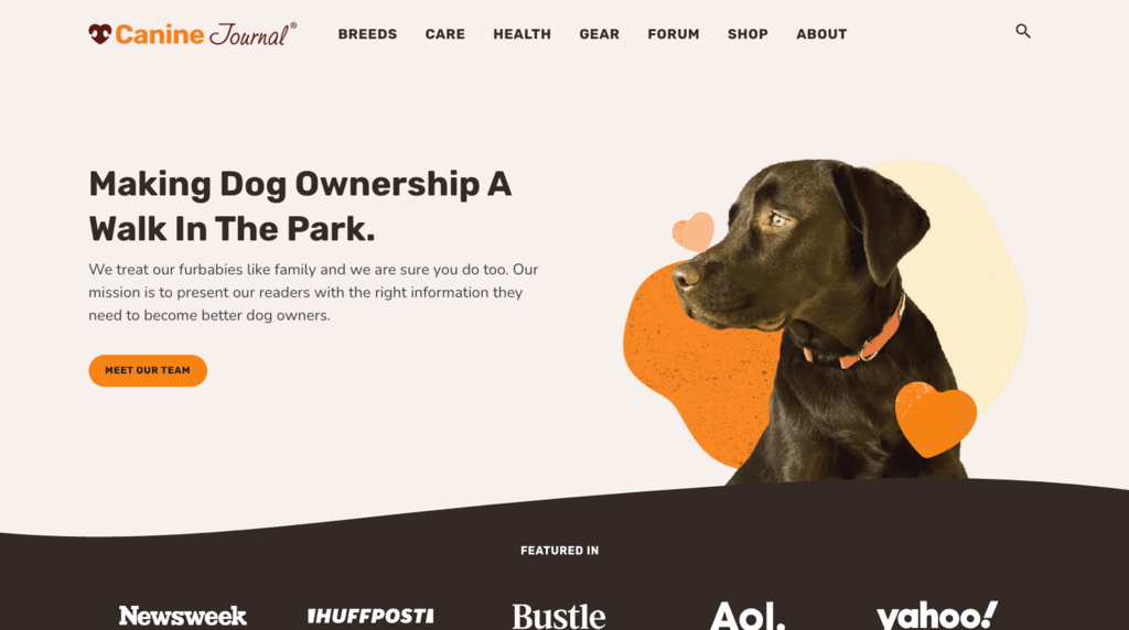 Sitio web de Canine Journal