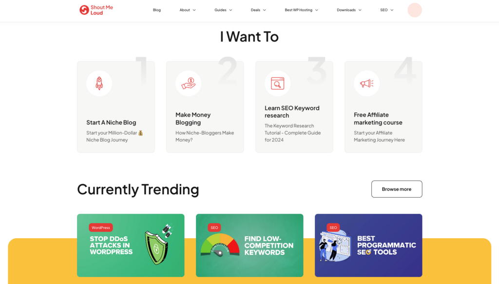 Sitio web de ShoutMeLoud