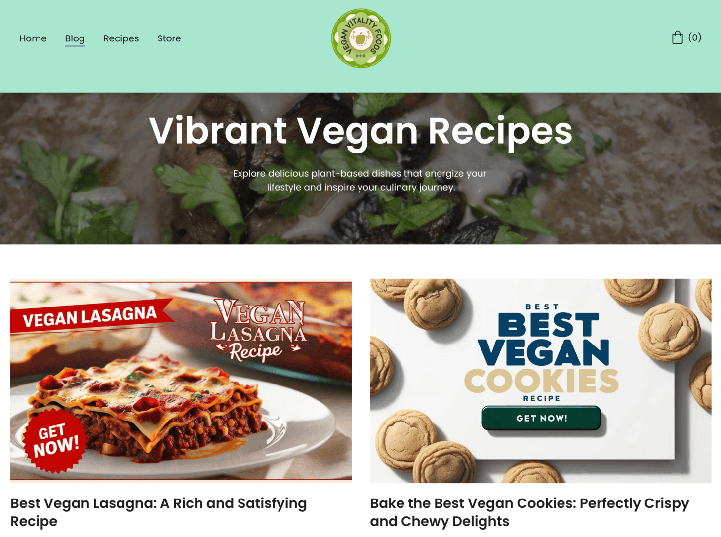 Sitio web de vegan vitality