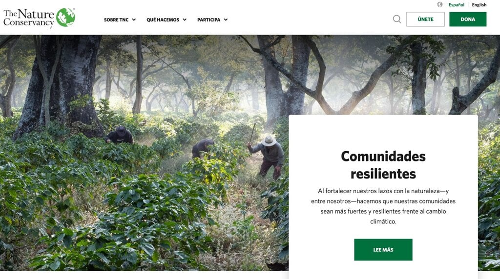 Sitio web de The Nature Conservancy