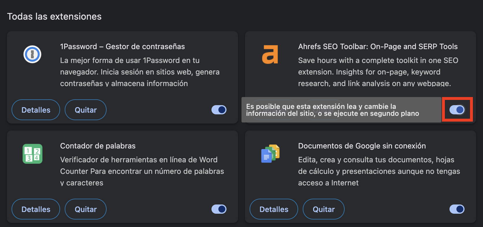 Extensiones de Google Chrome