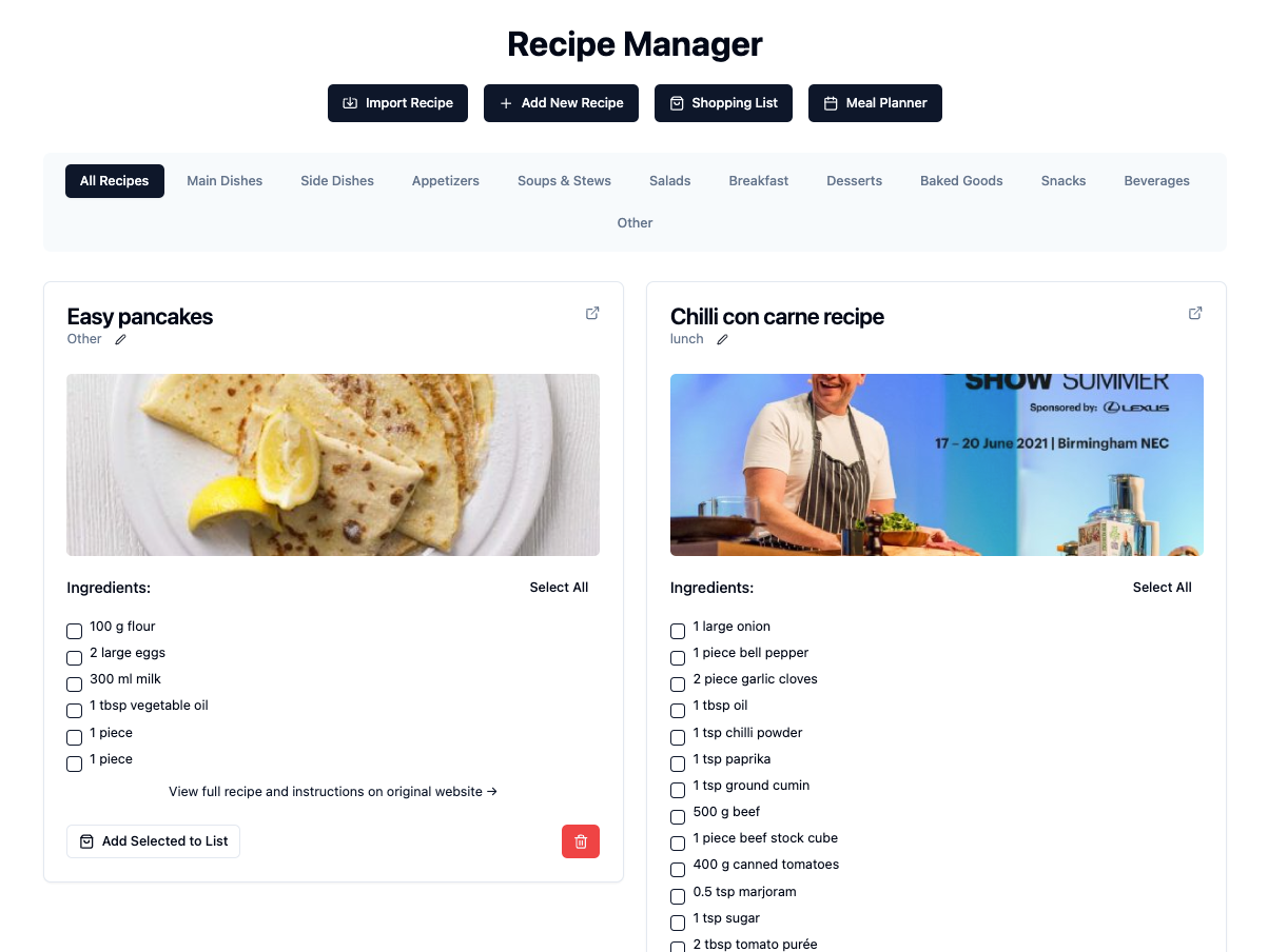 Ejemplo de app de recetas