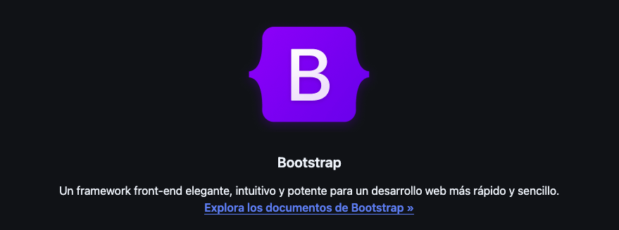 Captura de pantalla del logo y la descripción del repositorio de GitHub Bootstrap.