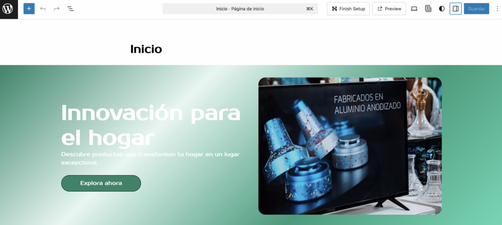 Ejemplo de web creada por la IA de Hostinger