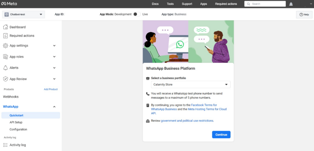 Portal para desarrolladores de Meta