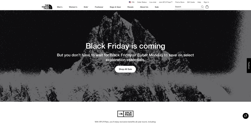 Sitio web de The North Face