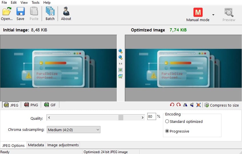 Imagen comprimida en RIOT