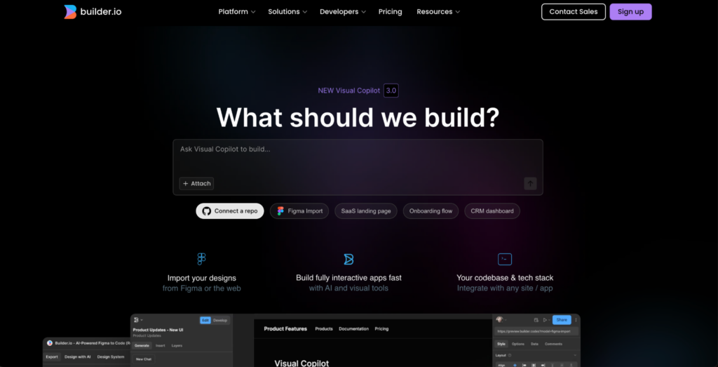 Página de inicio de Visual Copilot