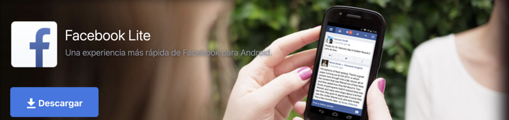 Sitio web de Facebook Lite