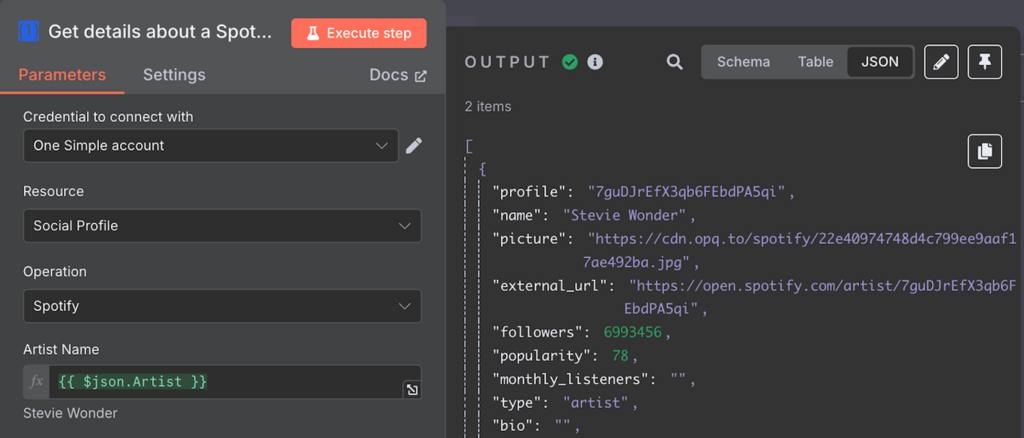 Prueba de flujo de trabaja de OneSimpleAPI