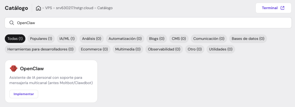 Catálogo del administrador de Docker