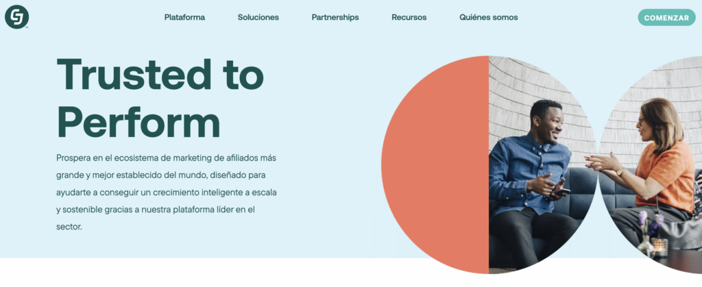 Página de inicio de CJ Affiliate