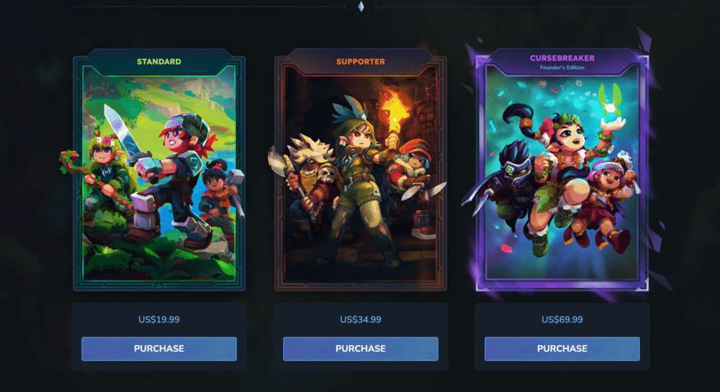 Precios de las tres ediciones del juego Hytale