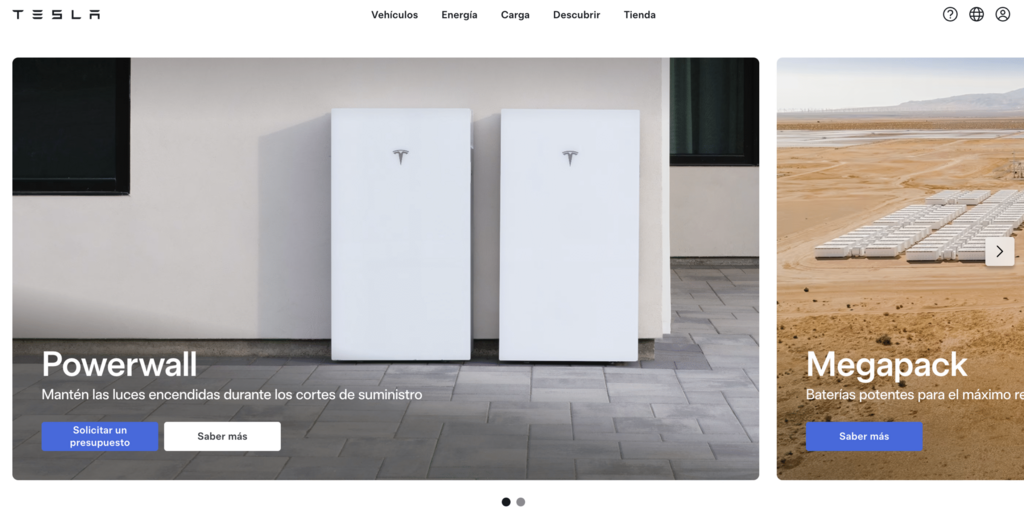 Sitio web de Tesla