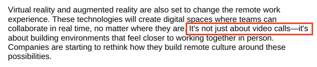 Vista previa que resalta clichés estructurales sin cambios en el artículo editado con Skill