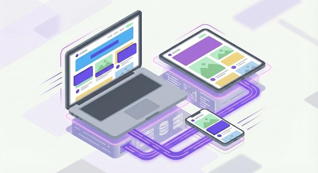 ilustración de una aplicación web dinámica