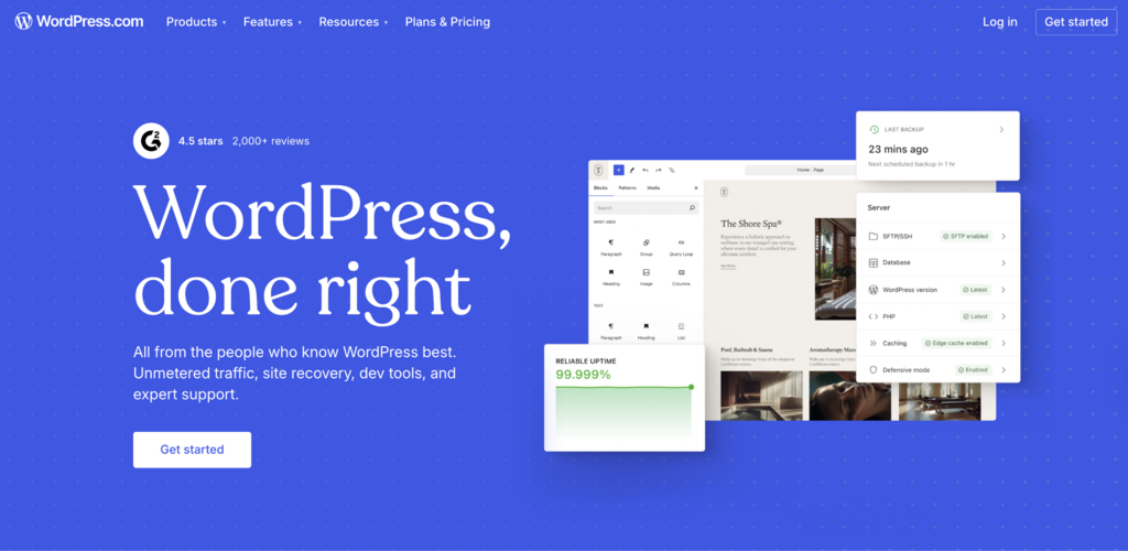 Página de inicio de WordPress 