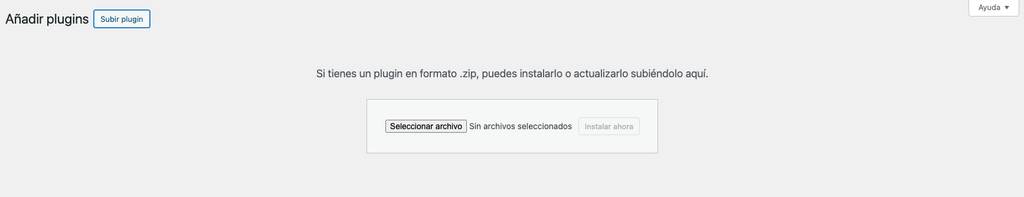 El menú de instalación de plugins de WordPress