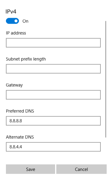 Cambiar las direcciones de los servidores DNS preferido y alternativo en Windows