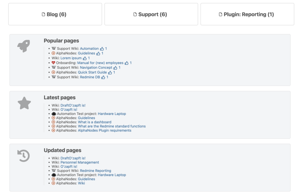 Documentación en Redmine