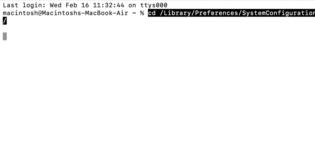 Menú de Terminal en Mac
