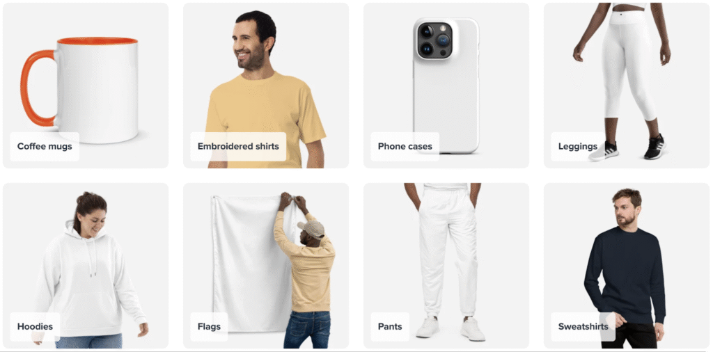 Productos disponibles en Printful