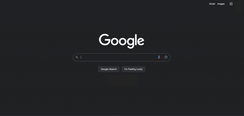 Modo oscuro de Google