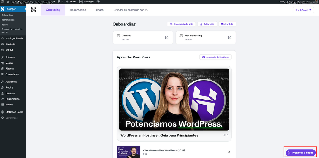 Kodee verifica la dirección de correo electrónico de administración de un sitio web de WordPress