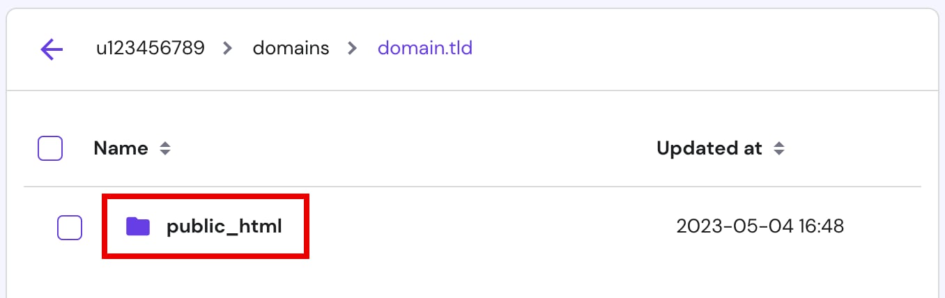 Accéder au dossier public_html d'un site web