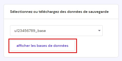 Sélectionner une base de données particulière
