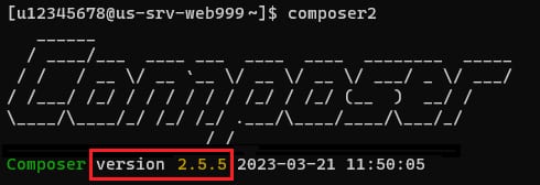 La version de Composer 2 installée sur votre environnement d'hébergement