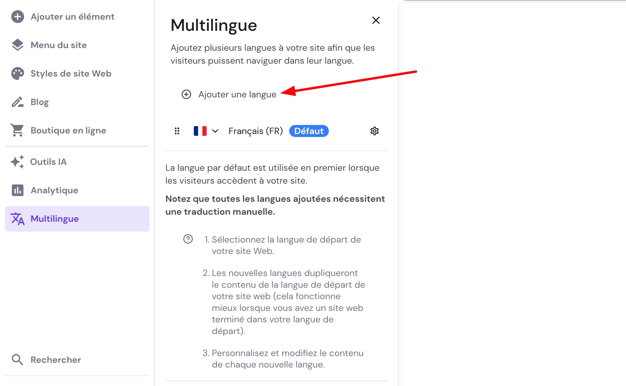 Ajouter des langues à un site web